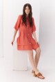 VESTIDO LINO STEP CORAL