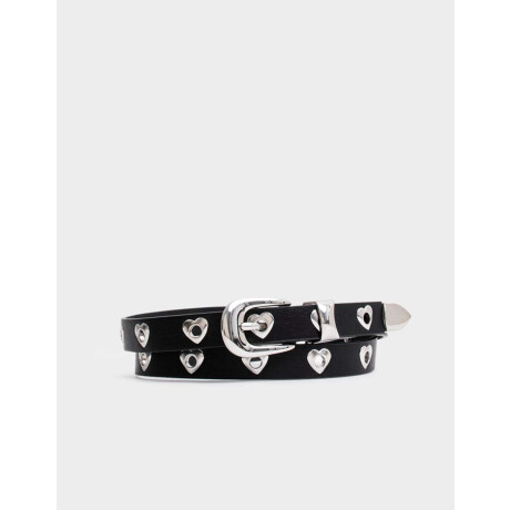 Cinturón Suede Tachas Negro