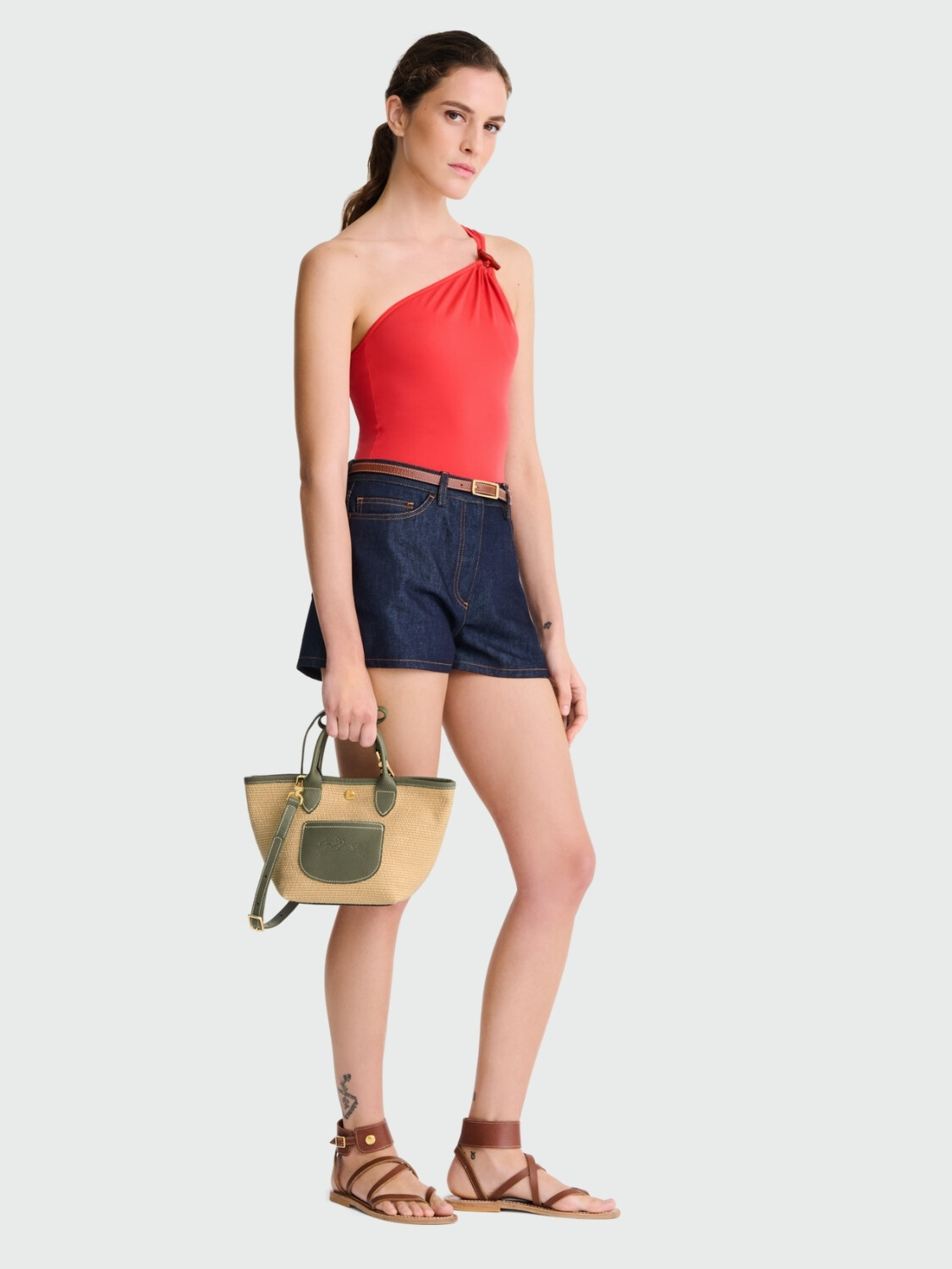 LONGCHAMP - LE PANIER PLIAGE, CARTERA BASKET S Verde