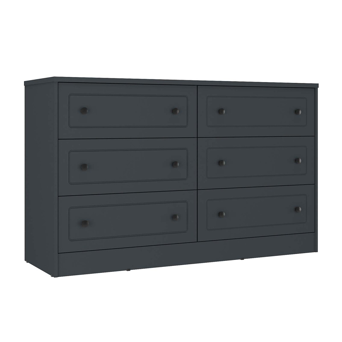 CÓMODA 6 CAJONES - MDF GRIS AMERICANO PLUS 