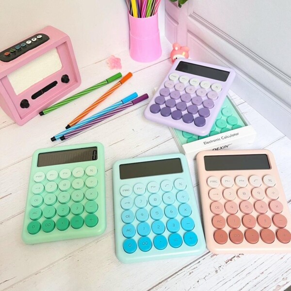 Calculadora Escritorio 12 Dígitos Funciones Números Escolar Color Variante Rosa