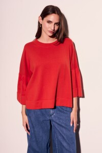 Sweater Manga Volados Rojo