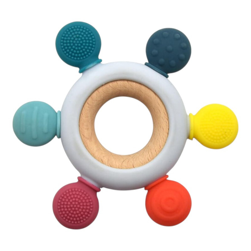 Mordillo bebé timón silicona con bambú Mordillo bebé timón silicona con bambú