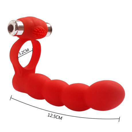 Anillo Triple Función Trinity Beads Rojo