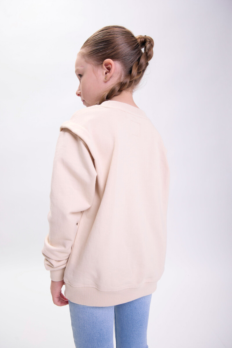 Buzo deportivo estampa Corazón Beige