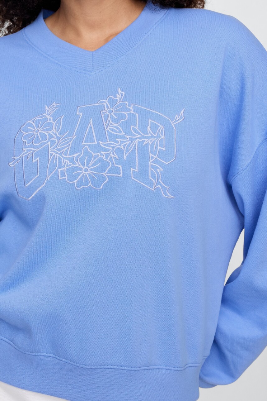 Buzo Deportivo Logo Gap Mujer Shirting Blue