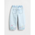 HORSESHOE JEAN - PLACED FLORAL EMB LIGHT WASH