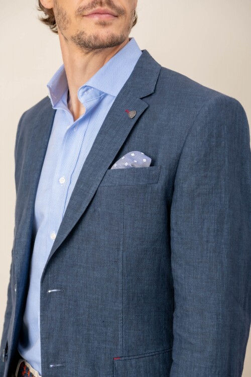 Saco Lino Custom fit Navy