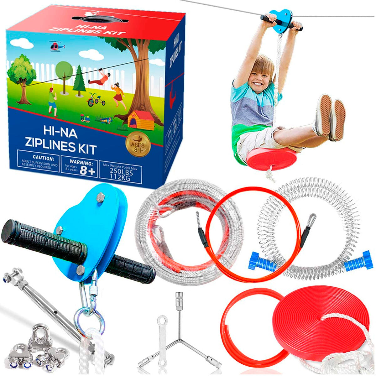 Set Tirolesa Profesional Linga 30m Hamaca Cuerda +Acc - Jug018002 