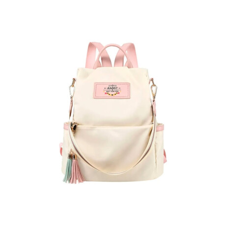 Mochila Para Dama De Lona Moderna Comoda y Resistente Crema