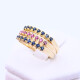 Anillo oro 18k triple con zafiros azules y rubíes. Anillo oro 18k triple con zafiros azules y rubíes.
