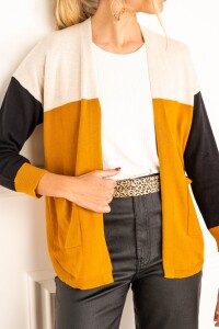 Kimono Color Block Caramelo