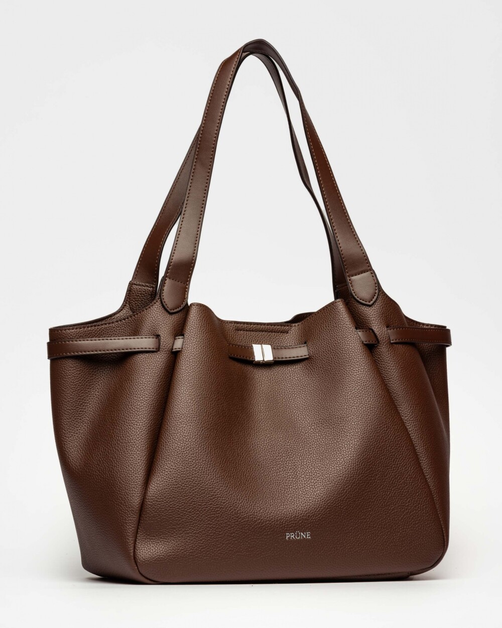 Bolso Marble en efecto cuero graneado Marron
