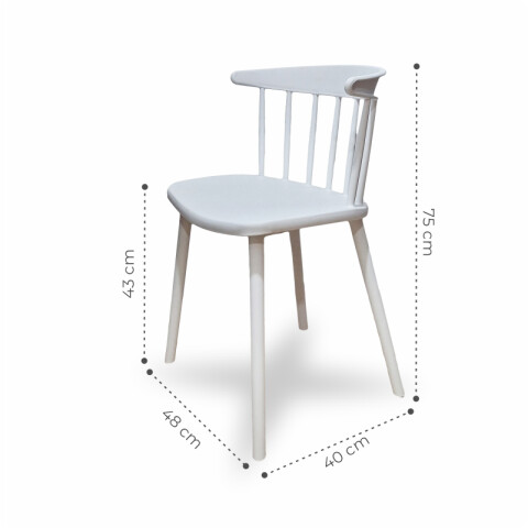 Silla Estilo Curve Luna con Posabrazos - Blanco Silla Estilo Curve Luna con Posabrazos - Blanco