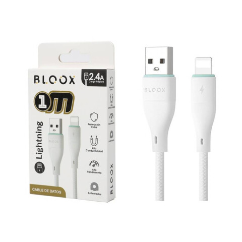 Cable De Datos Bloux Usb A Lightning 1 Metro CABLE BLOOX USB A / IPHONE 1M