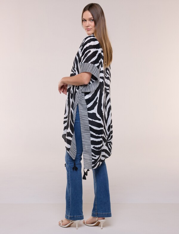 Kimono Animal Print NEGRO/BLANCO