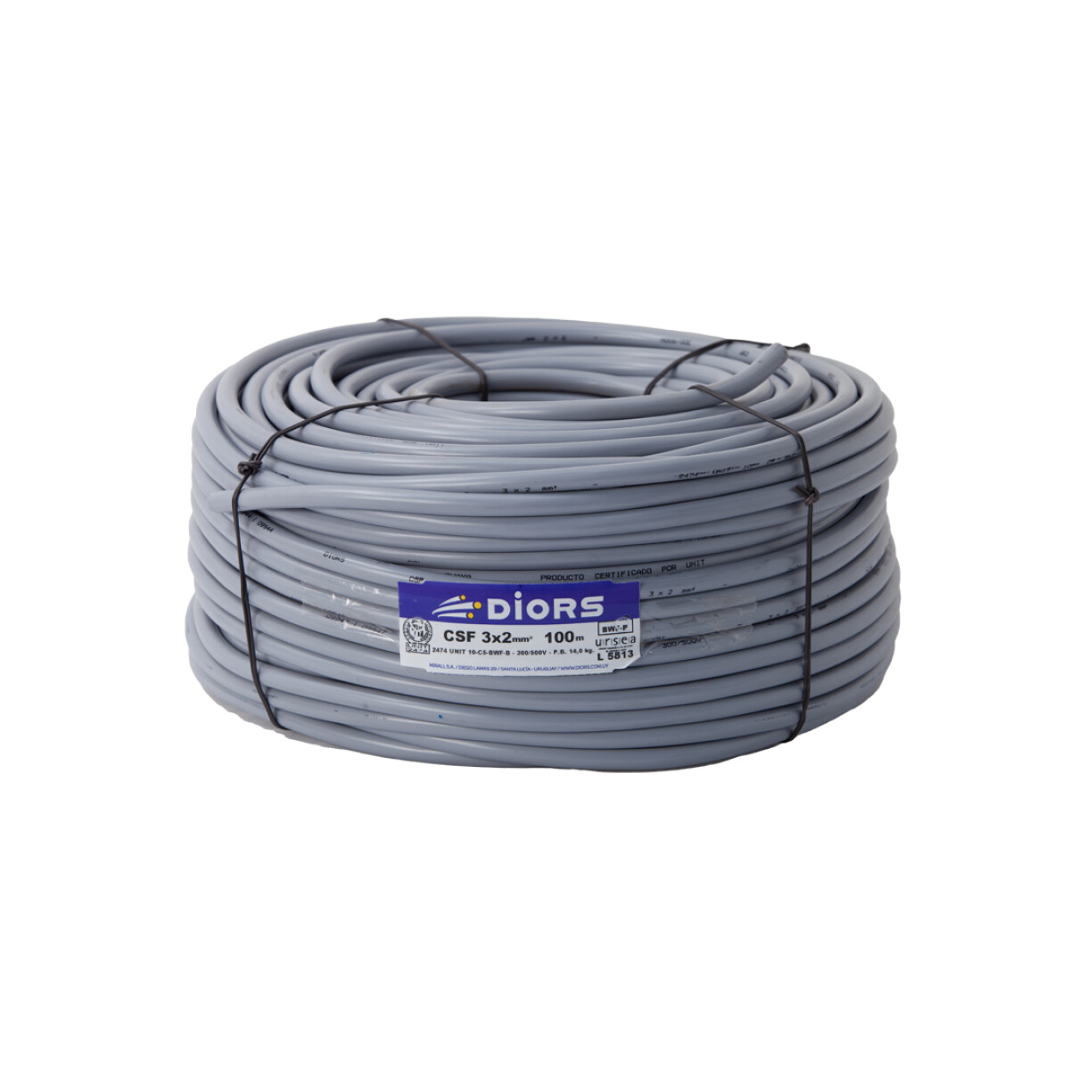 Cable Superplástico Gris - 3 x 2,5 con tierra 
