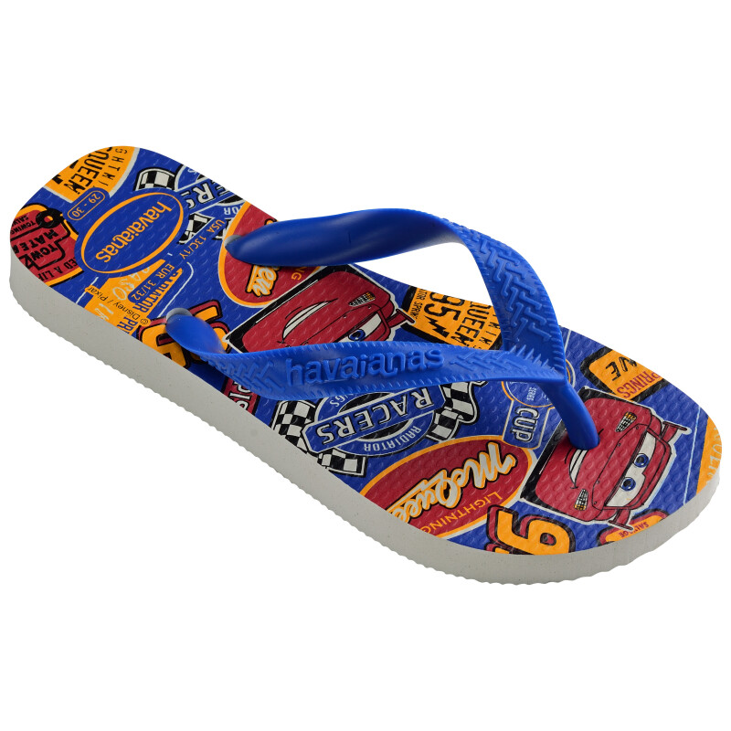 Sandalias Infantiles Havaianas Kids Cars Blanco - Azul - Estrellas