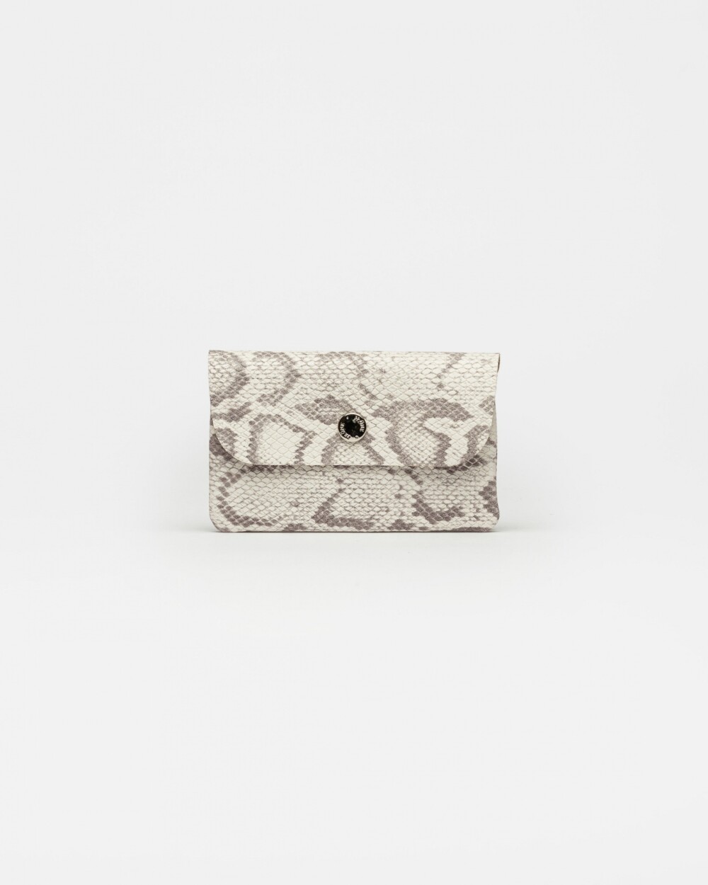Tarjetero Santina en cuero snake print Natural