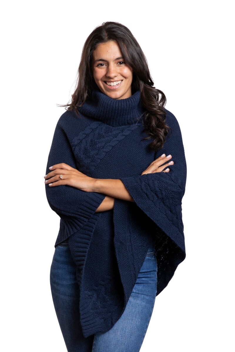 CHERRY PONCHO - NAVY 