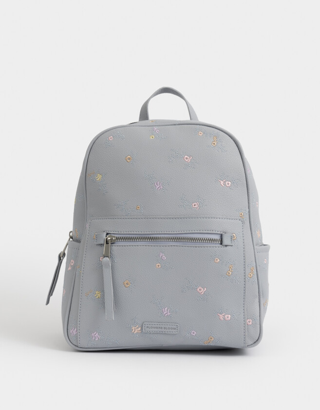 Mochilas Urbanas Estampados Mochila De Cuerina Flores - Estampado Flores