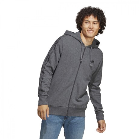 Campera de Hombre Adidas Essentials Gris Oscuro - Negro