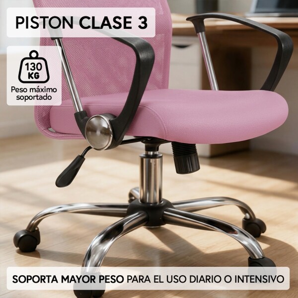 Silla de escritorio Oficina Sillon Ejecutiva Ergonomica giratoria Tela Mesh IMBACK Color Rosa Claro Silla de escritorio Oficina Sillon Ejecutiva Ergonomica giratoria Tela Mesh IMBACK Color Rosa Claro