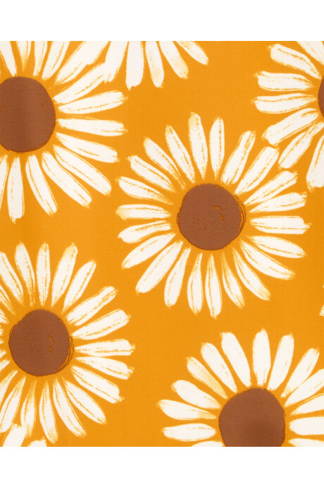 Malla de baño una pieza manga larga con protección UPF 50+ diseño girasoles. Talles 2-5T Sin color