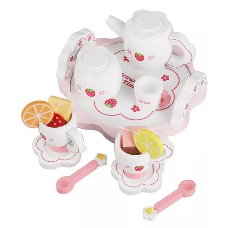 Set de Té en madera con cajita Rosa Set De Té En Madera Con Cajita Rosa