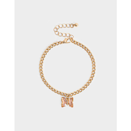 Pulsera Flexible Con Mariposa Dorado