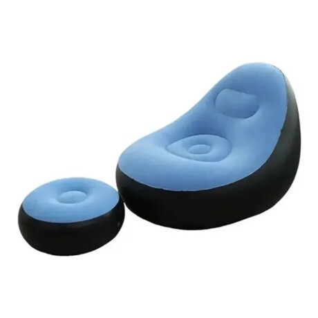Sillón Puf Inflable con Posa Pies 100KG Varios Colores CELESTE