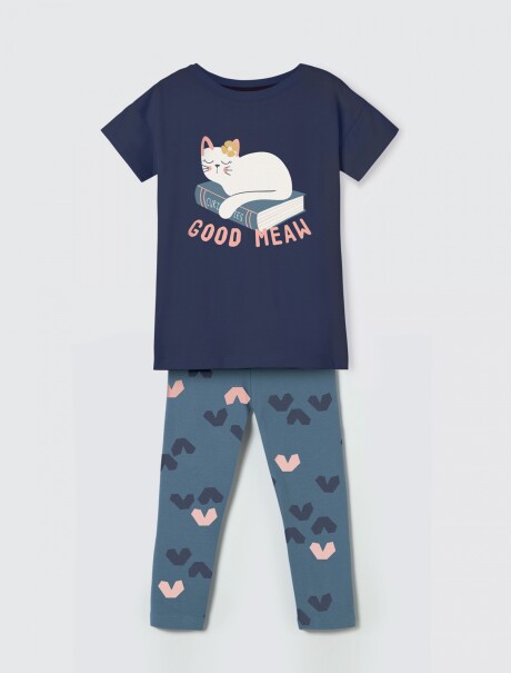 CONJUNTO DE NIÑA CON CALZA  AZUL
