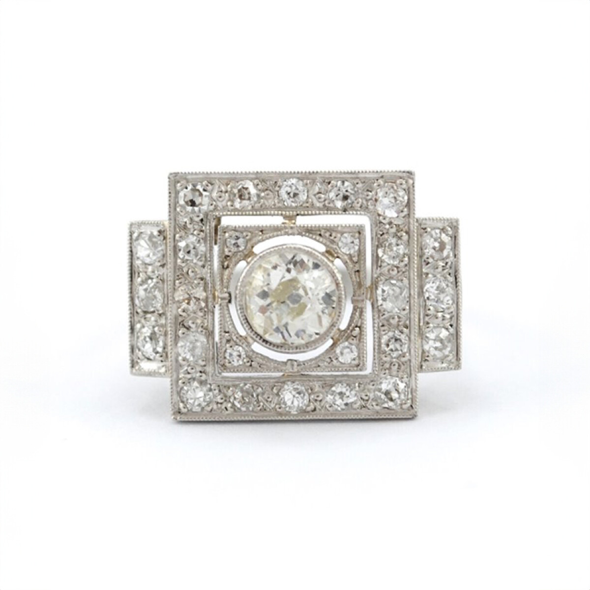 Anillo De Platino Y Brillantes 