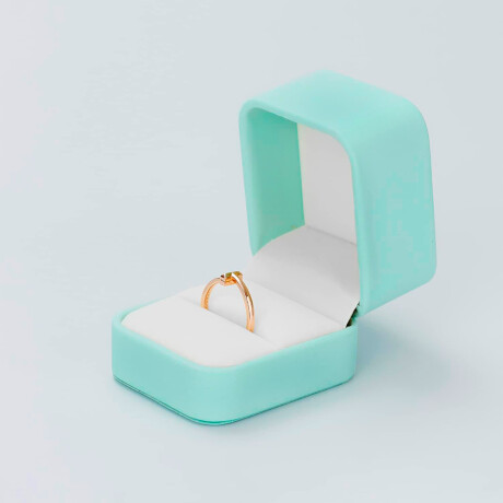 Anillo Simple Brillo En Caja Color Cobre