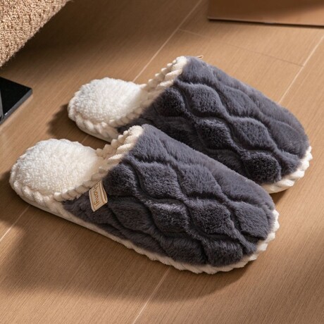 Pantufla Diseño Ondulado Gris