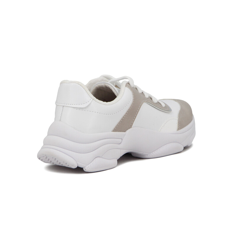 Championes Deportivos Casual Mujer Beira Rio Blanco-gris