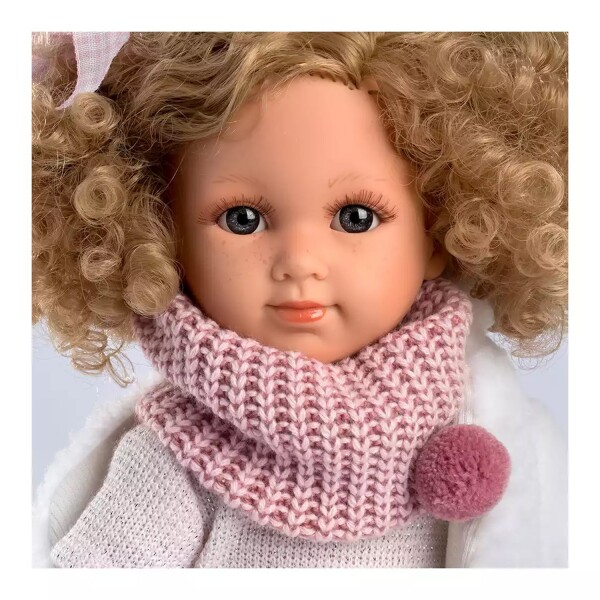 Muñeca Llorens Elena 35 cm Abrigo Peludo Rulos + Accesorios Variante Modelo Elena