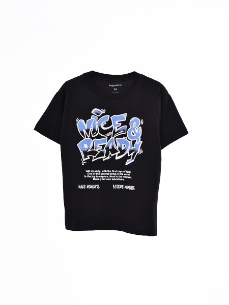 REMERA OVER ESTAMPA NEGRO