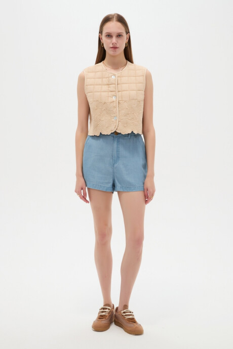 Chaleco Pufia Beige Claro