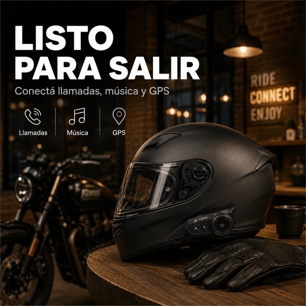 Intercomunicador Bluetooth X15 Pro para Casco de Moto Negro