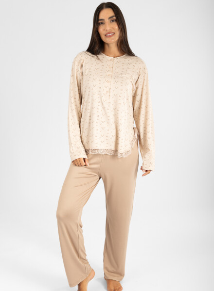 Pijama peach muna flores Flores