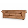 Sillón 100% Cuero - 3 Cuerpos - Chesterfield Camel