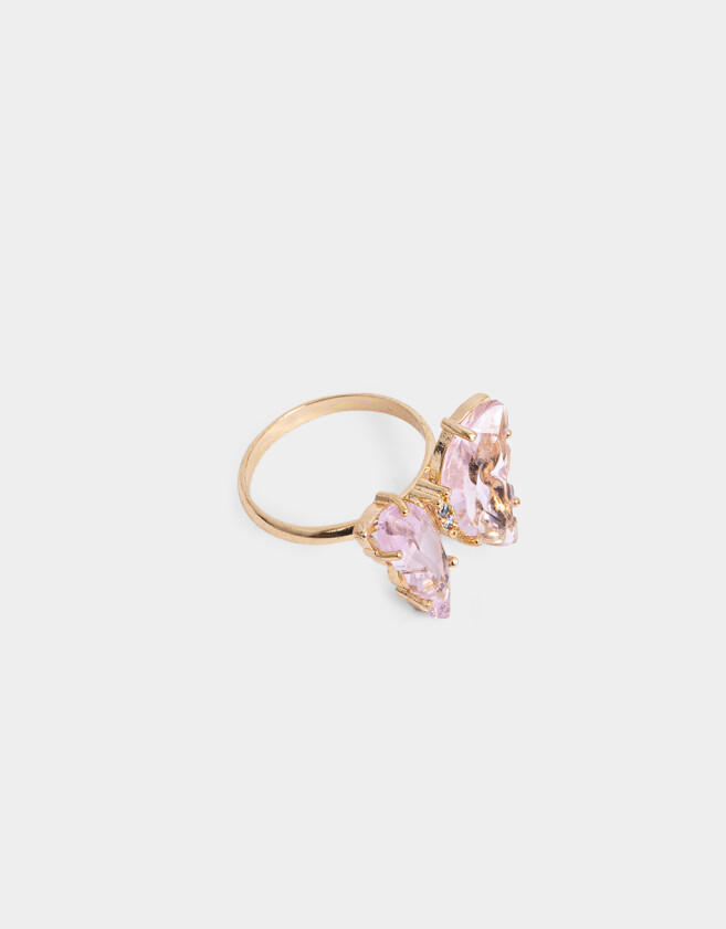 Anillos Medianos y Grandes Con Mariposas Anillo De Mariposa - Dorado