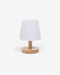 Lámpara de mesa Ambar de polietileno y madera Lámpara de mesa Ambar de polietileno y madera
