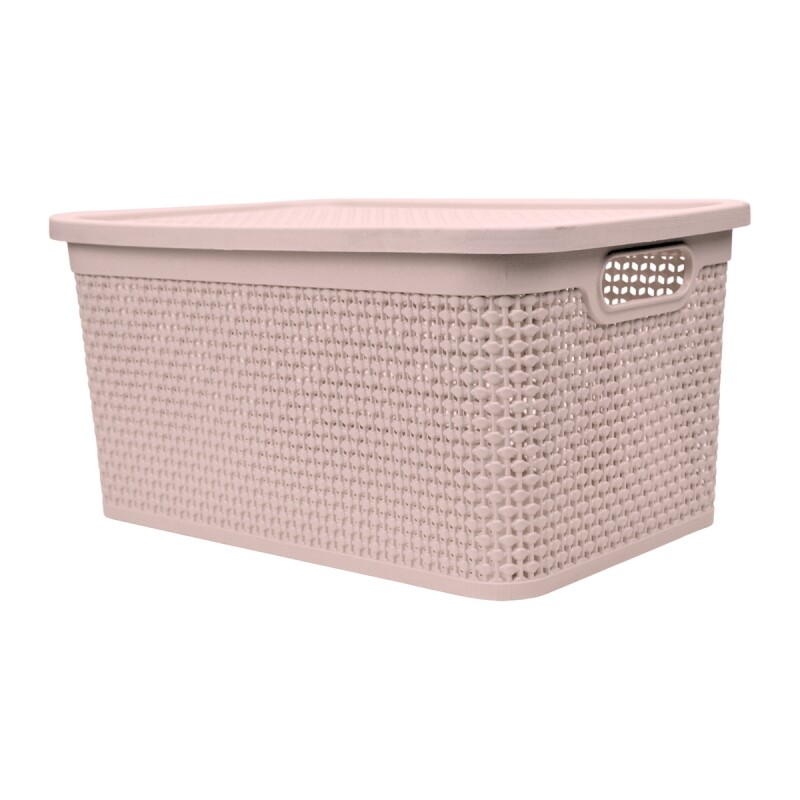 Caja simil ratán 15 lts ROSADO