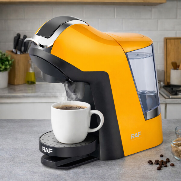 Cafetera Raf R.1950 Capsulas Y Café Molido 1400w CAFETERA RAF CON CAPSULAS AMARILLA R1950