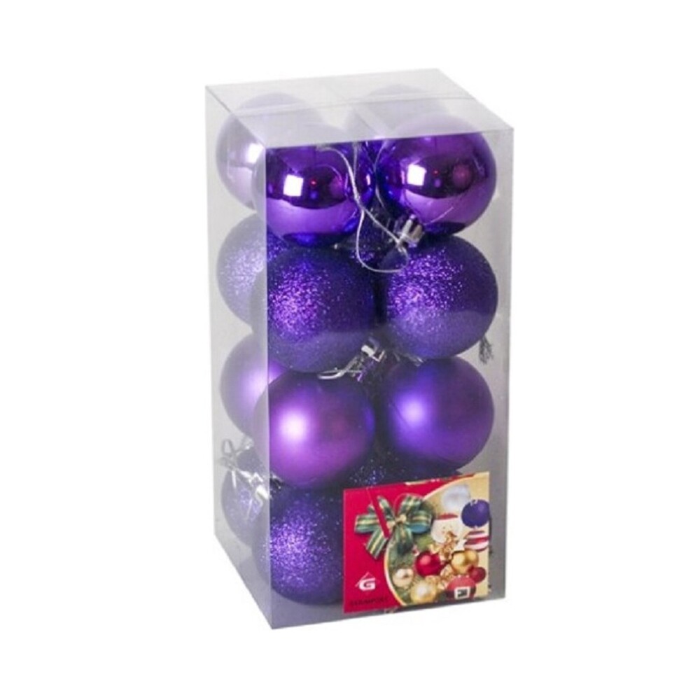 Esferas Navideñas Púrpura 5 cm – Pack x16 GE SET 16 BOLAS DE NAVIDAD PURPURA 5CM