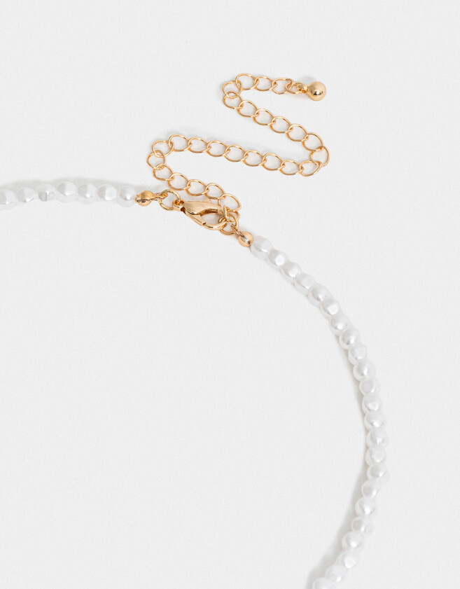 Collares Cortos Con perlas Collar Corto De Perlas Multidijes - Dorado
