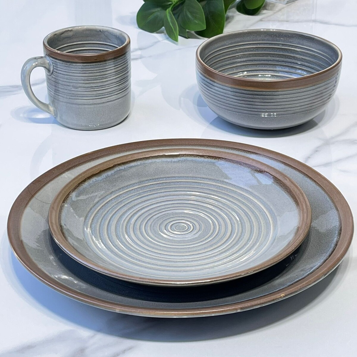 Juego De Vajilla 4 Piezas Cerámica 