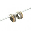 Caravanas Aros torneados doble-Plata y oro-Zirconia-CA5143 conpiedra
